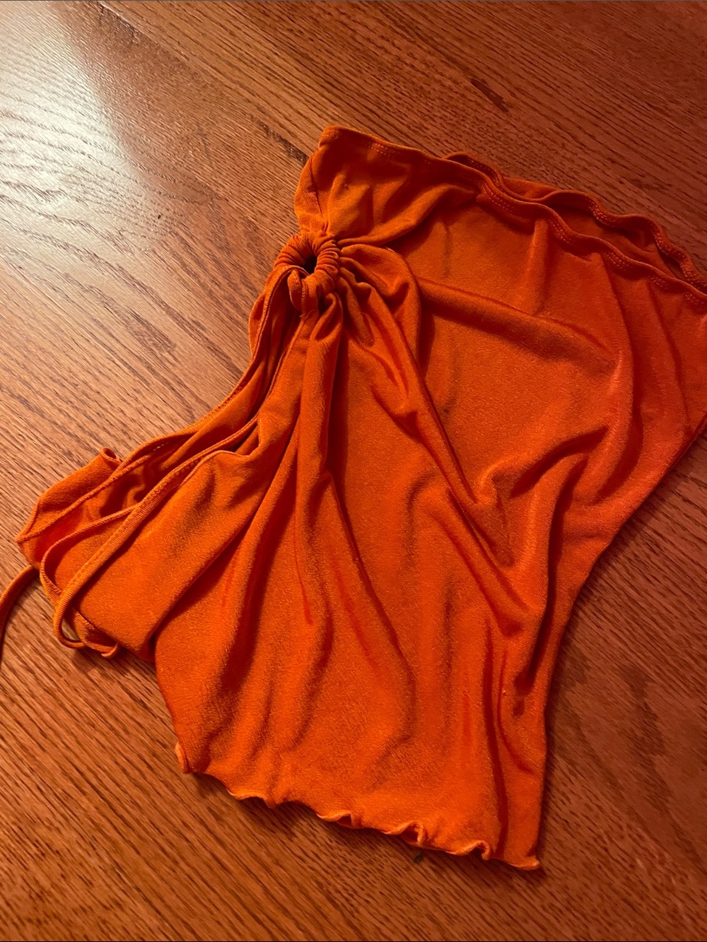 SHEIN Bold Orange Tube Top with Side Gather